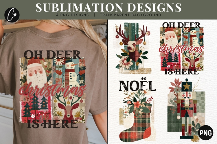 4 Vintage Christmas PNG Sublimation
