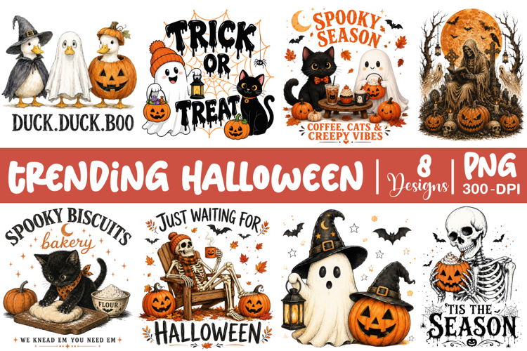 Trending Halloween PNG, Spooky Season PNG, Cute Pumpkin PNG