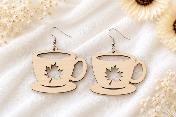 Fall Autumn Laser Cut Earring SVG