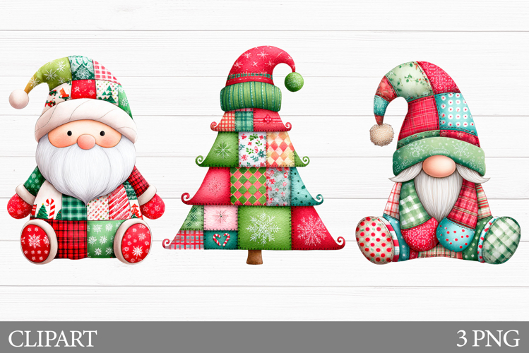 Christmas Clipart. Patchwork Christmas Clipart