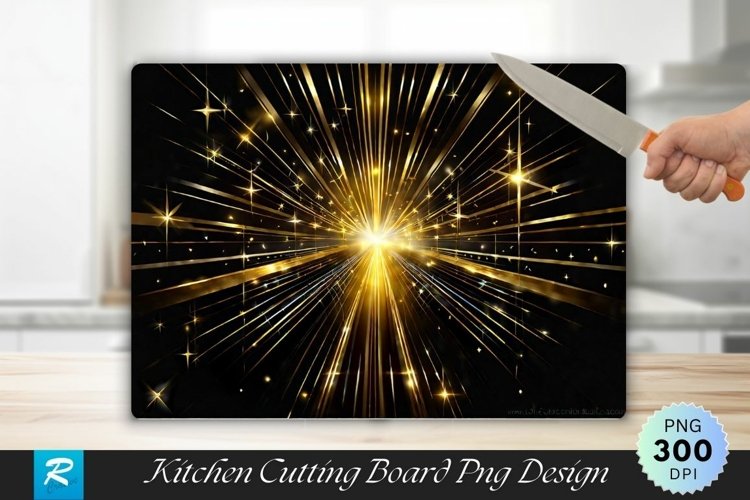 Golden Celebration Cutting Board Sublimation Design example image 1