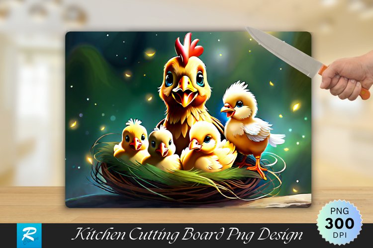 Cute Little Chicken Cutting Board Sublimation Design