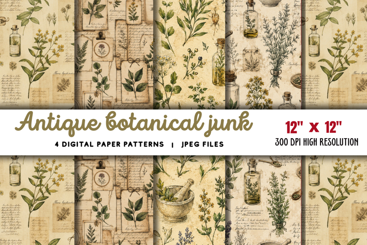 Antique Botanical Junk Journal JPG