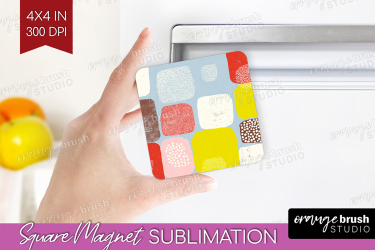 Abstract Doodle Magnet Sublimation - Modern Texture Square
