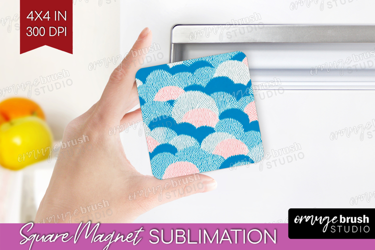 Abstract Doodle Magnet Sublimation - Modern Texture Square