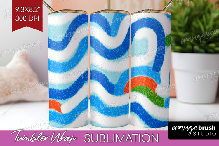 Abstract Doodle Tumbler Wrap - Modern Texture Tumbler PNG