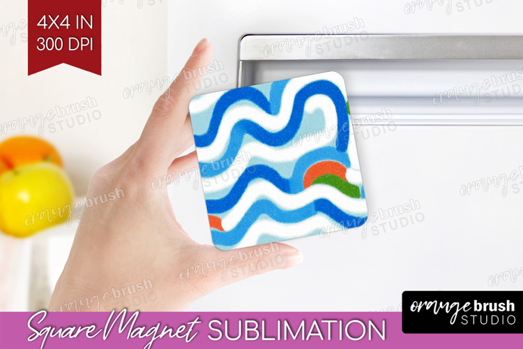 Abstract Doodle Magnet Sublimation - Modern Texture Square