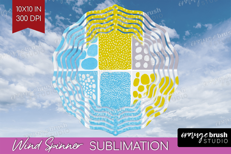 Abstract Doodle Wind Spinner Sublimation PNG - Modern Round