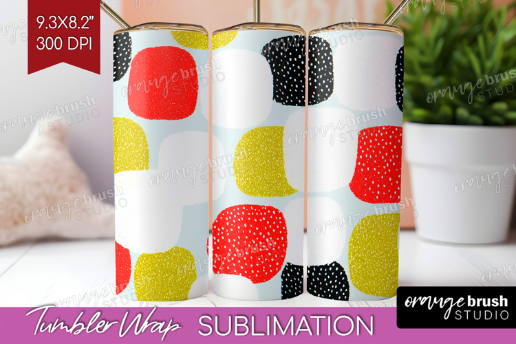 Abstract Doodle Tumbler Wrap - Modern Texture Tumbler PNG