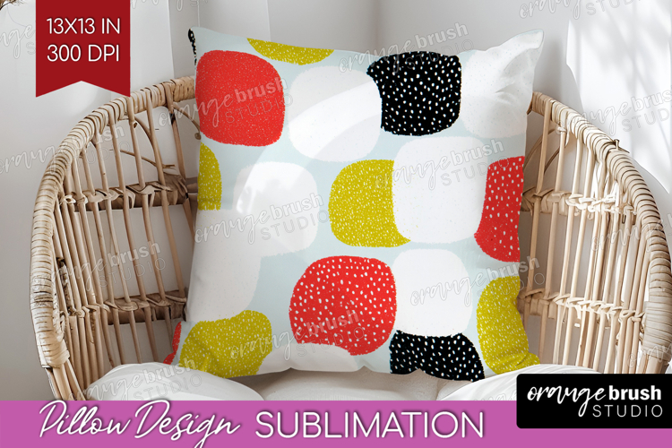Abstract Doodle Pillow Sublimation - Modern Texture Pillow