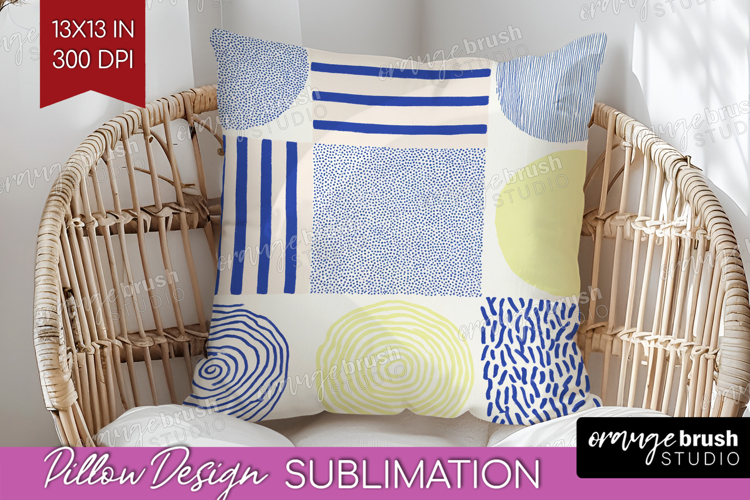 Abstract Doodle Pillow Sublimation - Modern Texture Pillow