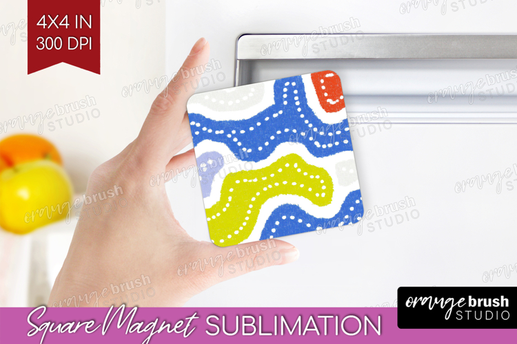 Abstract Doodle Magnet Sublimation - Modern Texture Square