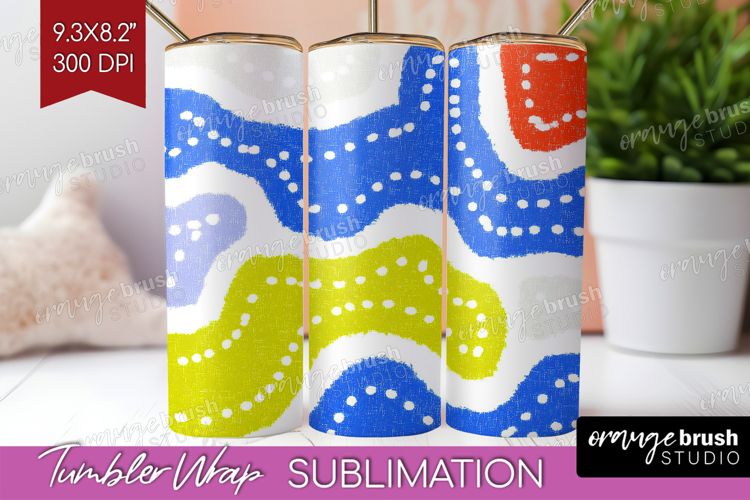 Abstract Doodle Tumbler Wrap - Modern Texture Tumbler PNG