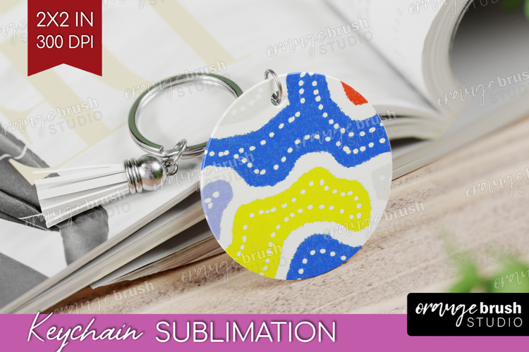 Abstract Doodle Keychain PNG - Modern Texture Keychain