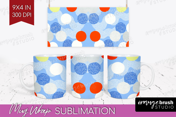 Abstract Doodle Mug Wrap - Modern Texture Mug PNG