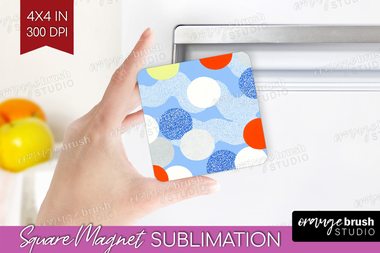 Abstract Doodle Magnet Sublimation - Modern Texture Square