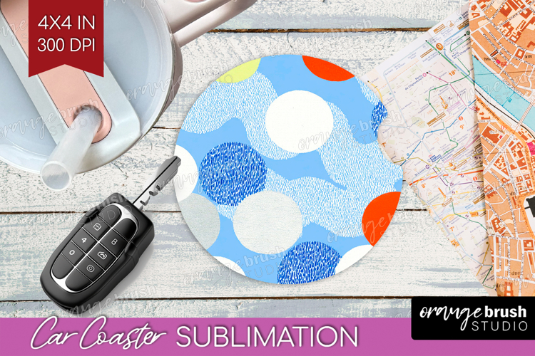 Abstract Doodle Car Coaster - Modern Texture Coaster PNG