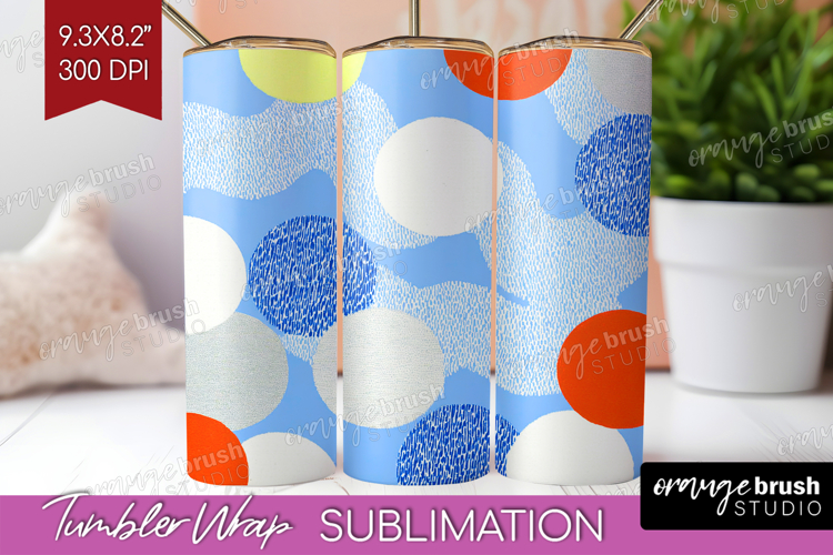 Abstract Doodle Tumbler Wrap - Modern Texture Tumbler PNG
