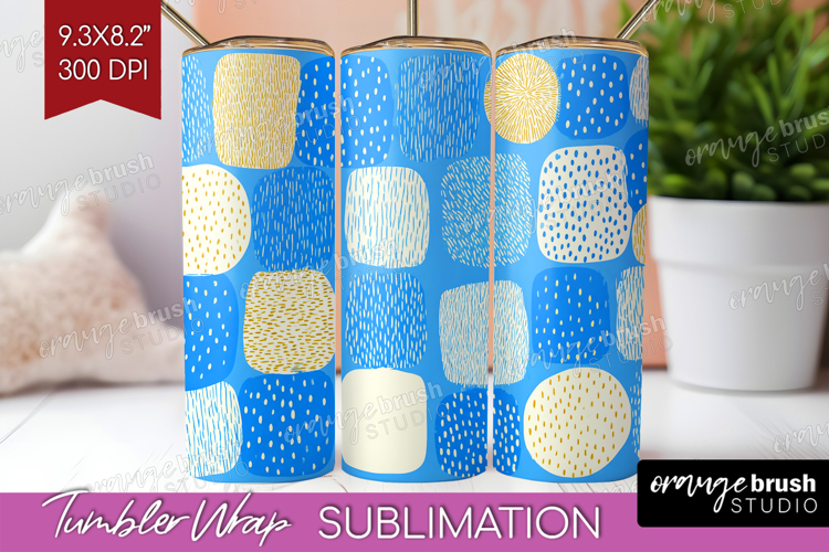 Abstract Doodle Tumbler Wrap - Modern Texture Tumbler PNG