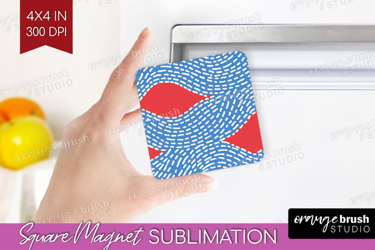 Abstract Doodle Magnet Sublimation - Modern Texture Square