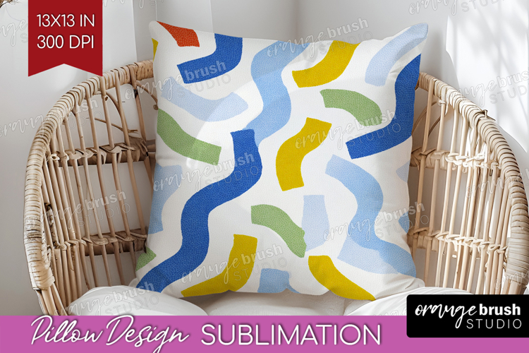 Abstract Doodle Pillow Sublimation - Modern Texture Pillow