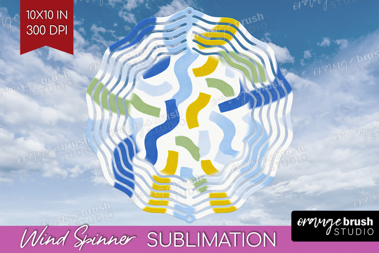 Abstract Doodle Wind Spinner Sublimation PNG - Modern Round