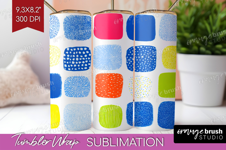 Abstract Doodle Tumbler Wrap - Modern Texture Tumbler PNG