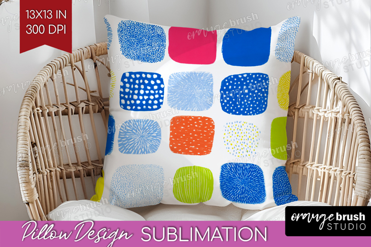 Abstract Doodle Pillow Sublimation - Modern Texture Pillow
