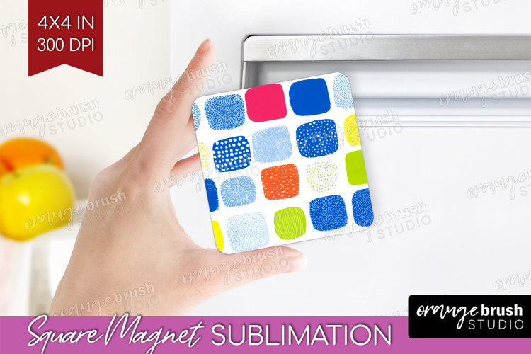 Abstract Doodle Magnet Sublimation - Modern Texture Square