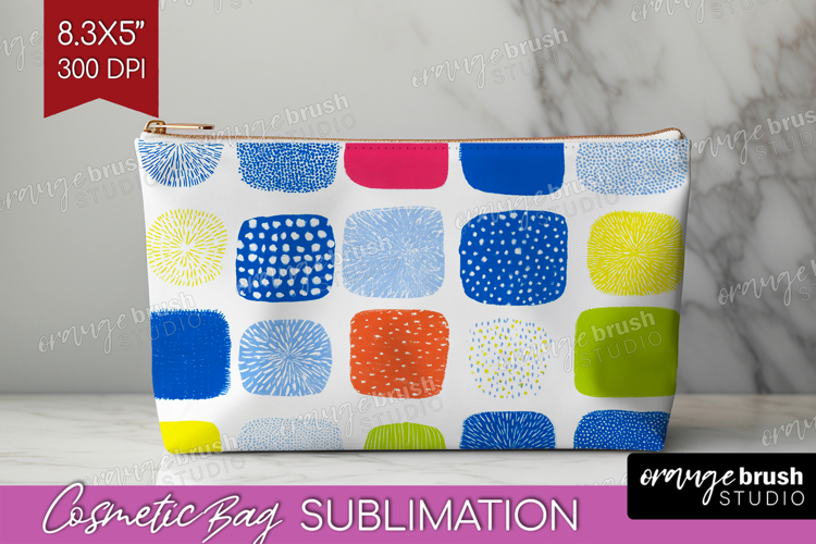 Abstract Doodle Cosmetic Bag - Modern Texture Makeup Bag PNG