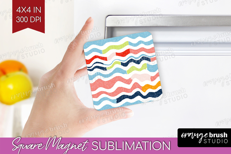 Abstract Doodle Magnet Sublimation - Modern Texture Square