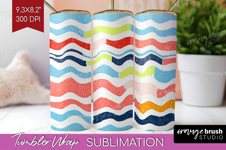 Abstract Doodle Tumbler Wrap - Modern Texture Tumbler PNG