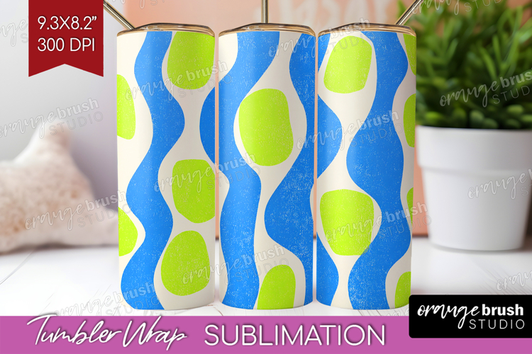 Abstract Doodle Tumbler Wrap - Modern Texture Tumbler PNG