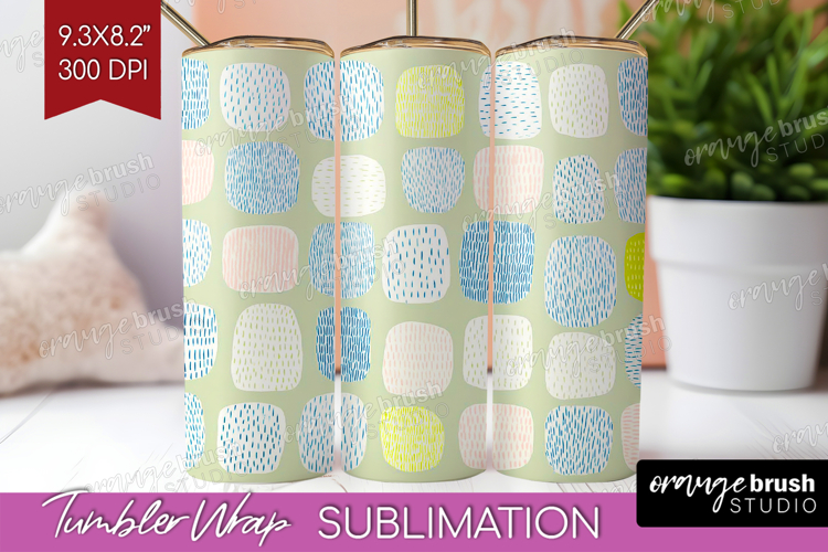 Abstract Doodle Tumbler Wrap - Modern Texture Tumbler PNG