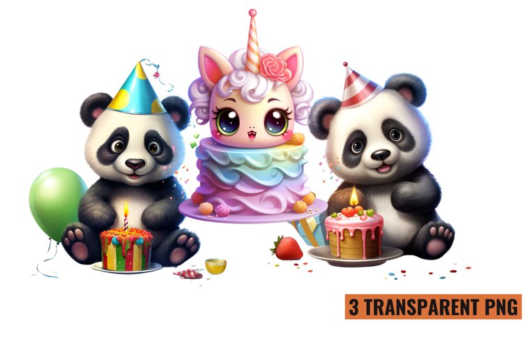 CuteKawaii Birthday Collection Clipart, Card Making Clipart