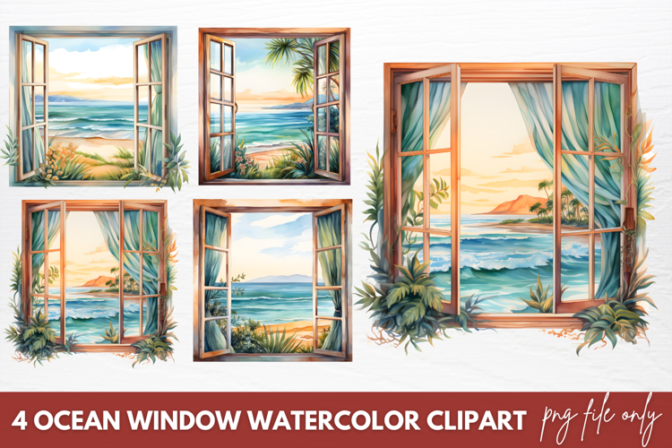 Watercolor Beach Clipart