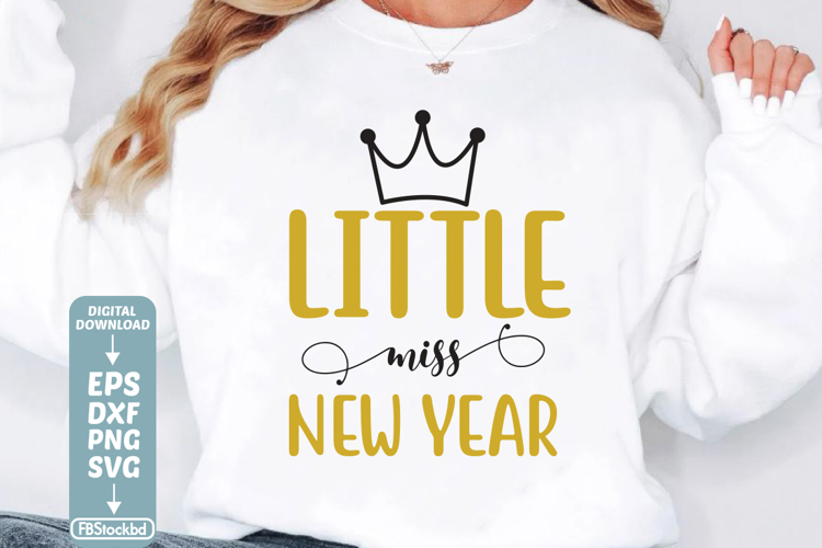 Little miss new year SVG Cuts File, Happy New Year 2026 SVG