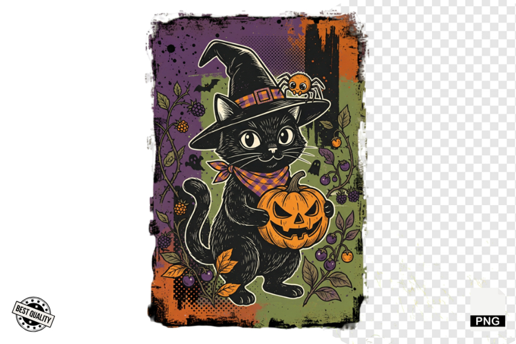 Distressed Vintage Halloween Design Clipart