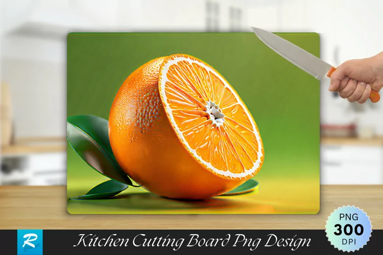 3D Orange Cutting Board Sublimation Design