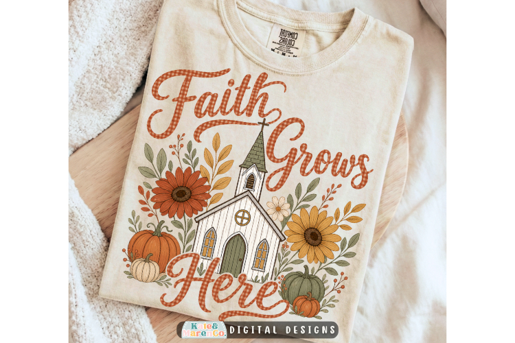 Faith Grows Here PNG | Christian Fall Scripture PNG