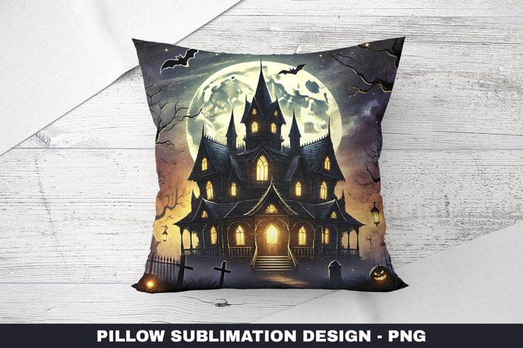 Halloween House Pillow Case Sublimation | Pillow Cover