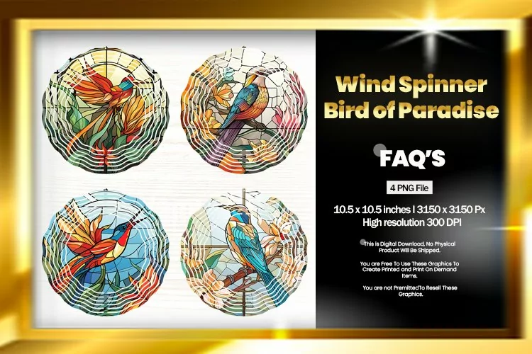 Bird of Paradise Wind Spinner Sublimation - 04 Variations