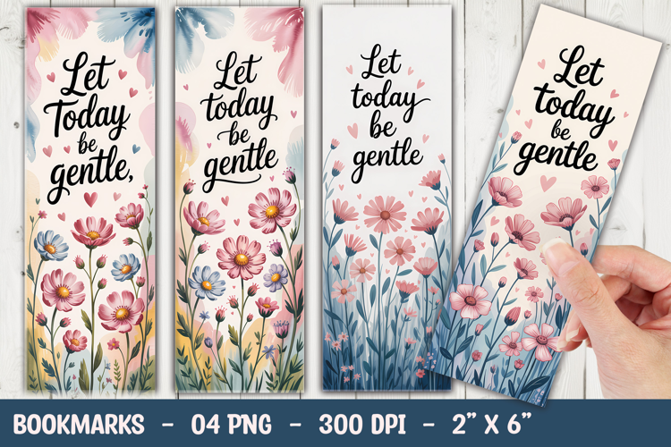 Gentle Today Floral Bookmark Sublimation