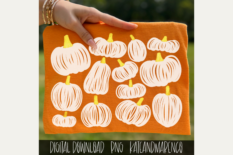 Boho Fall PNG | Boho White Pumpkins PNG | Retro Fall PNG