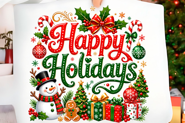 Happy Holidays Christmas PNG Design