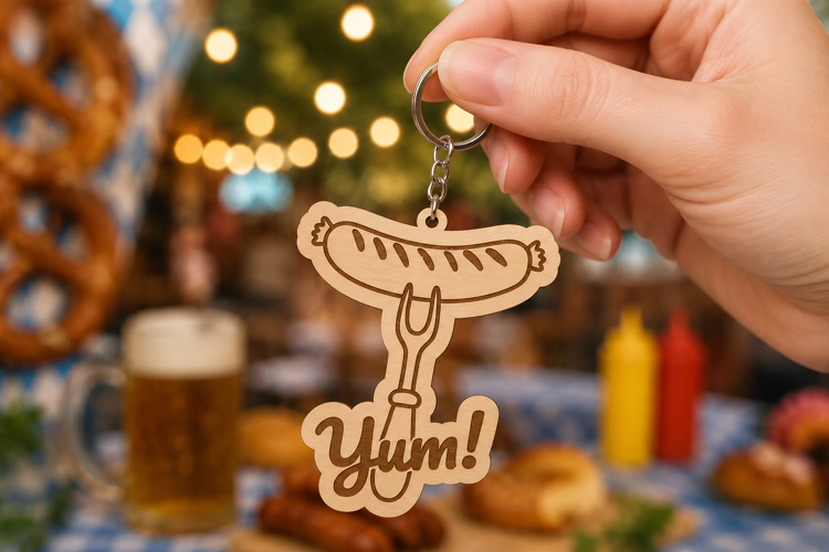 Oktoberfest Bavarian Beer Keychain SVG - Laser Cut File
