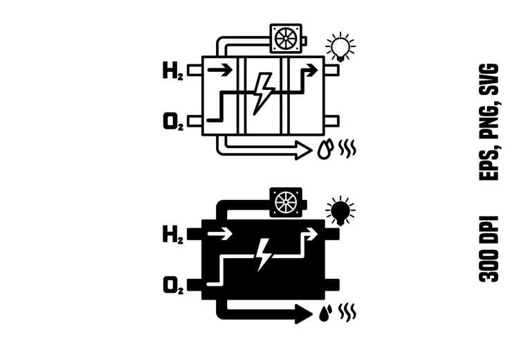 Hydrogen Fuel Cell Icons