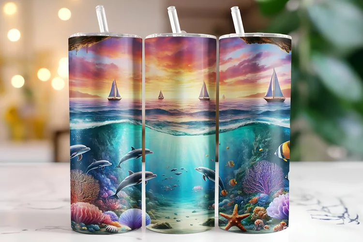 beautiful underwater scene Tumbler Wrap | Sublimation