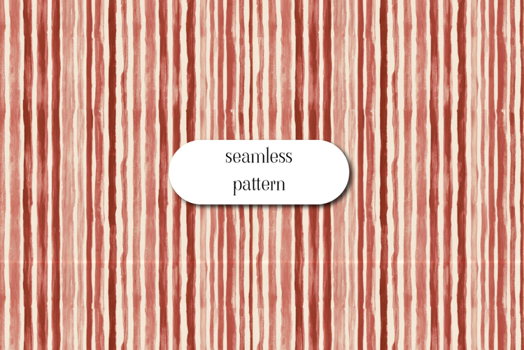 Terracotta Watercolor Stripe Seamless Pattern | Rustic Lines