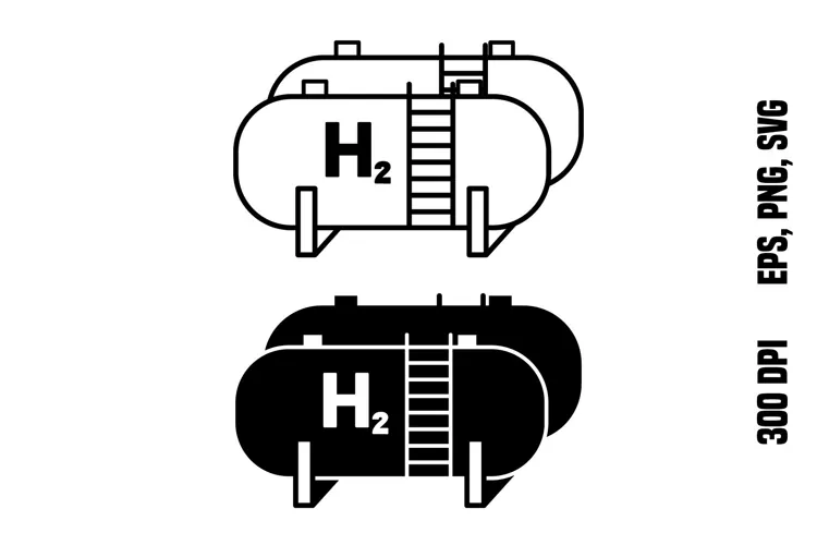 Hydrogen Storage Tank Icons